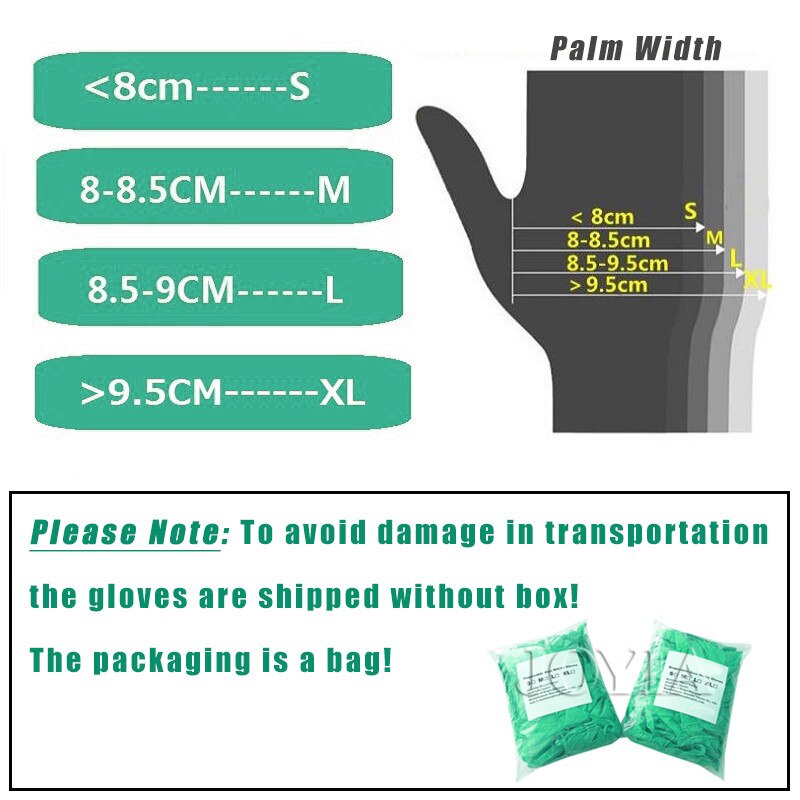 Green Disposable Gloves 100 20 50 Pcs Synthetic Nitrile Gloves Small Large Man Woman Home Work Safety S M L Latex Powder Free