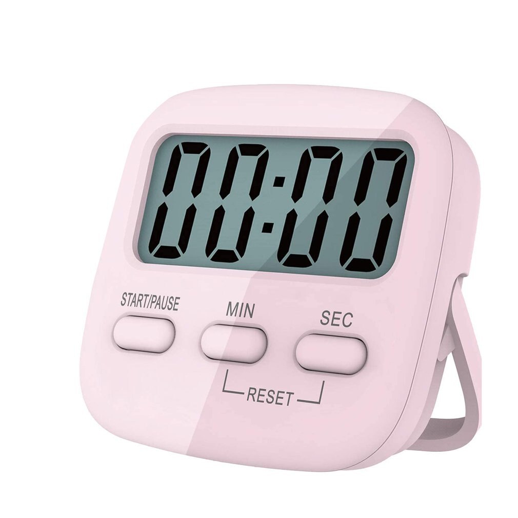 Mini Digital Kitchen Time Timer Magnetic Clock Stop Watch Study Cooking Shower Countdown Electronic Lap Timer Kitchen Gadgets: Pink