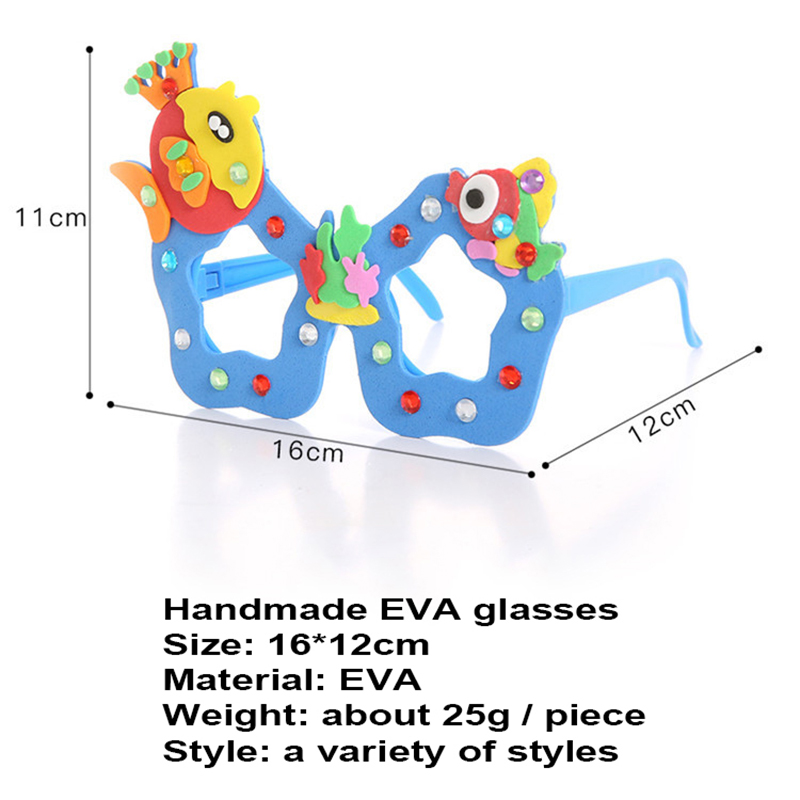 arts crafts diy toys Cartoon Glasses Baby crafts kids Puzzles educational for children&#39;s toys Fun party diy girl/boy 02