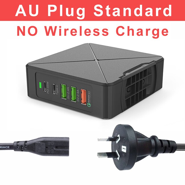 75W chargeur USB PD Type C chargeur rapide pour iPhone 8 X XR Qi chargeur sans fil pour Samsung téléphone portable QC 3.0 chargeur mural rapide: AU Plug F88