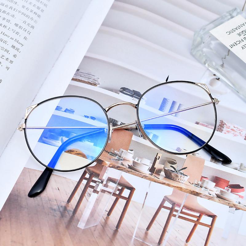 Gafas coreanas para mujer, lentes transparentes Retro con marco redondo