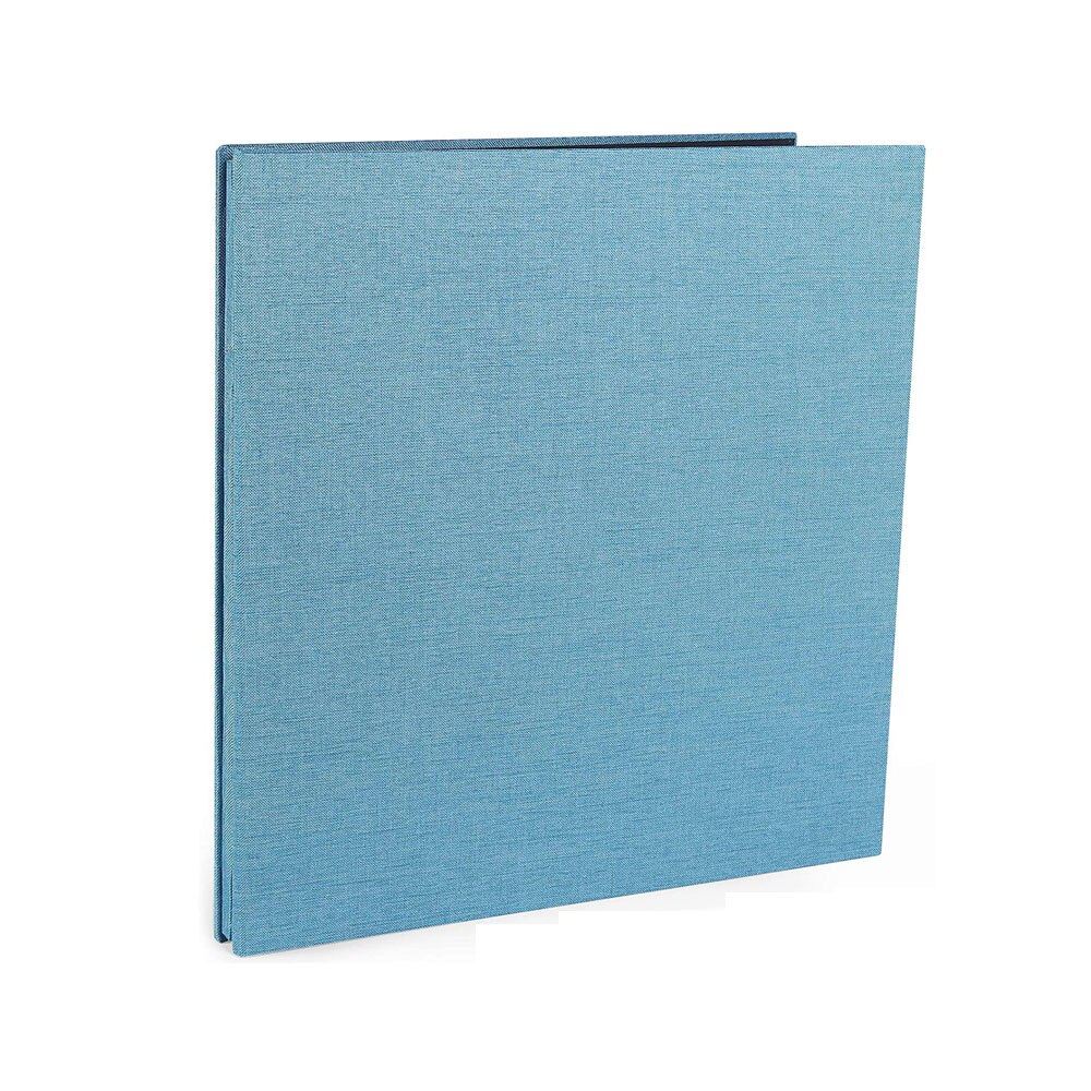Selvklebende fotoalbum magnetisk utklippsbok album lin kunst gjør det selv 40 sider lin hardcover bryllup baby familie reise: Himmelblå