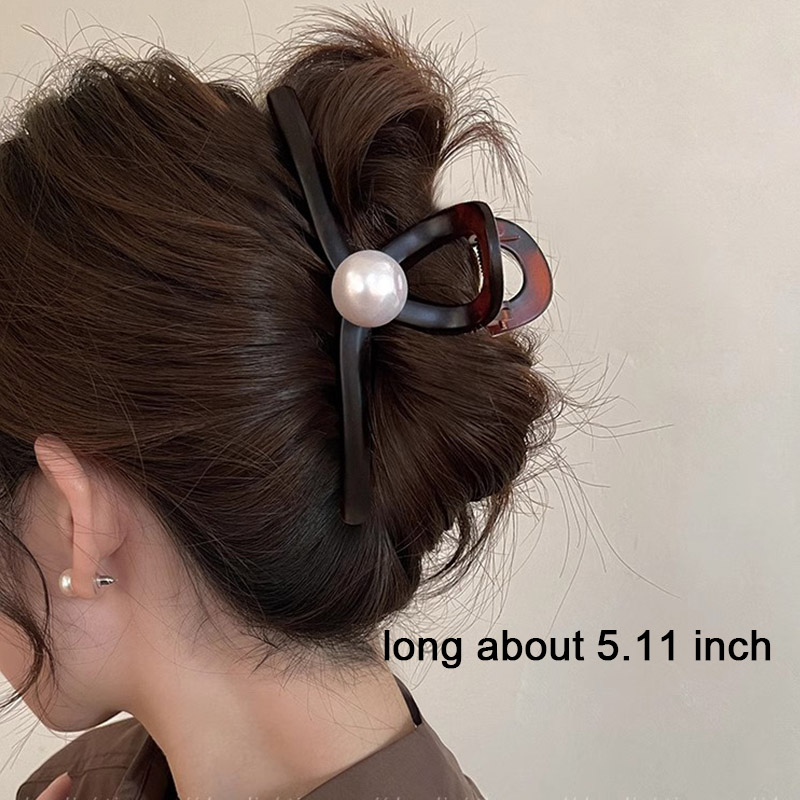 Pinzas para el cabello de perlas negras Vintage para mujeres y niñas, adorno de temperamento, pinzas simples, horquilla, accesorios para el cabello de