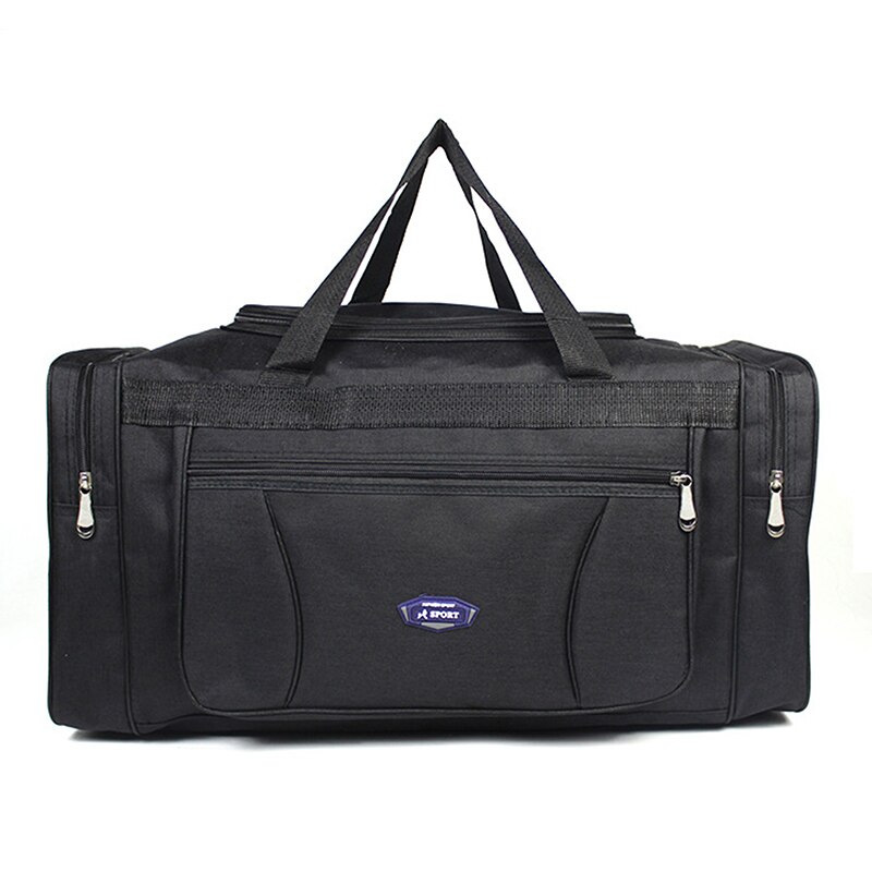 Oxford-bolsas de viaje impermeables para hombre, bolso de viaje de mano, grande, de gran capacidad, para fin de semana: M-Black