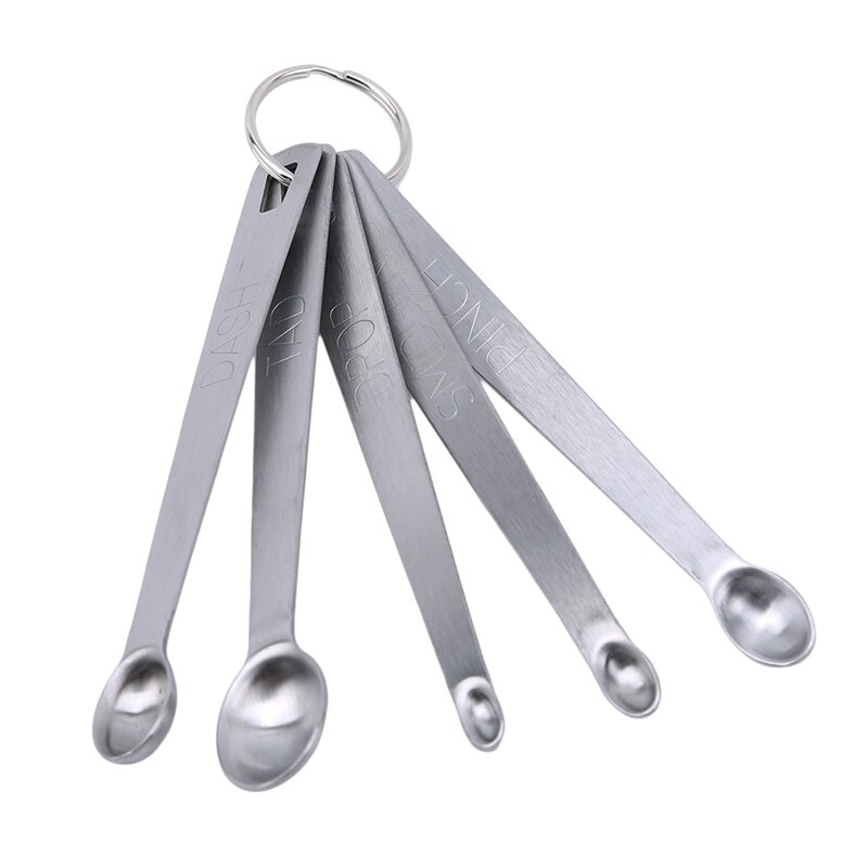 5 teile/satz Edelstahl Messlöffel Backen Utensilien einstellen Löffel Tasse Küche Messbecher Und Löffel Backen Utensilien