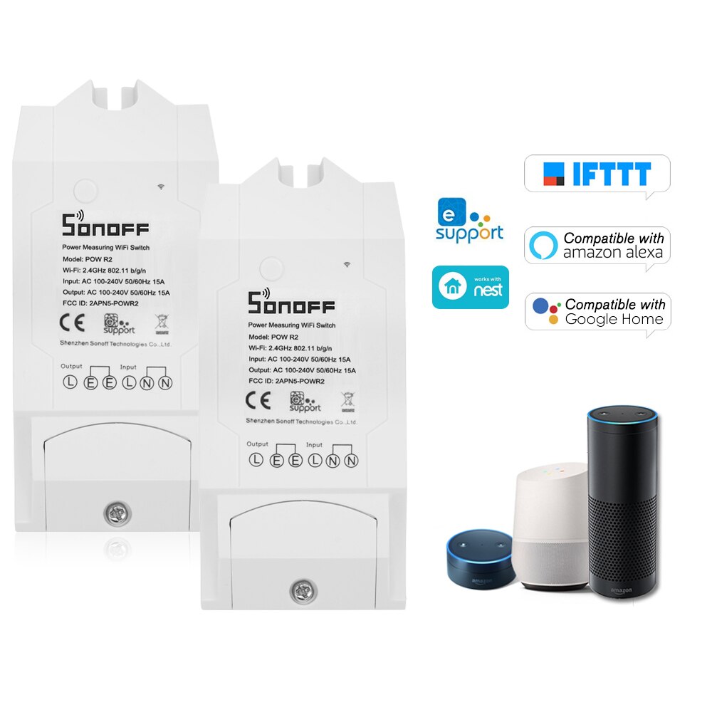 Sonoff Pow Itead Wifi Schakelaar Draadloze Voor Smart Home Voor Alexa Voice Control App Afstandsbediening Draadloze Afstandsbediening Schakelaar