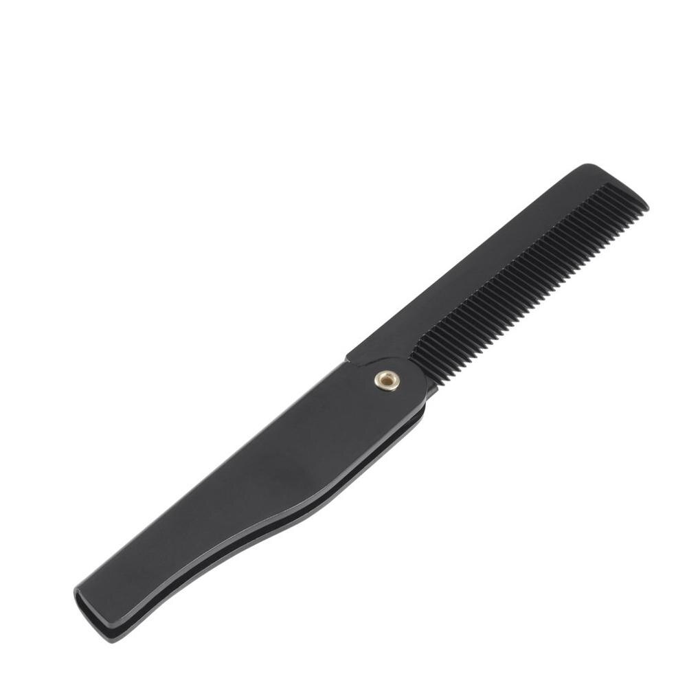 Los hombres peine cepillo de pelo plegable hecho a mano de Clip portátil plegable de viaje de pelo peine de barba y bigote peluquería herramientas: silver