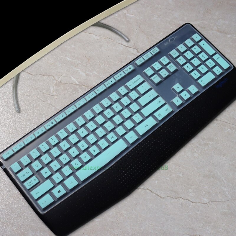 For Logitech K345 MK345 MK 345 Desktop Keyboard Cover Skin Protector Dust Cover Silicone Mechanical Wireless: Skyblue
