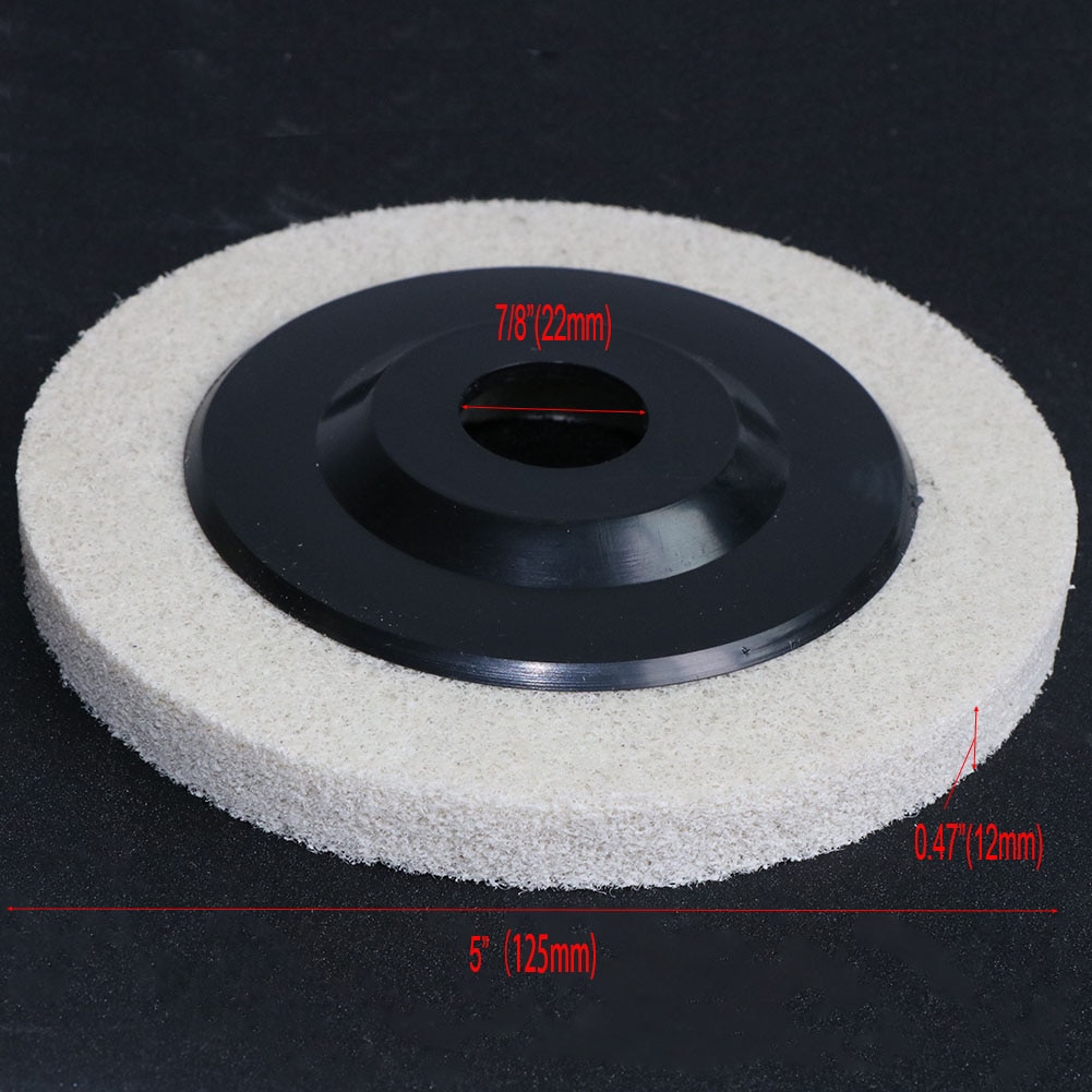 1pc 115/125mm Nylon Fiber Flap Polishing Wheel Disc For Angle Grinder For Wood Metal Buffing: 125x22 white