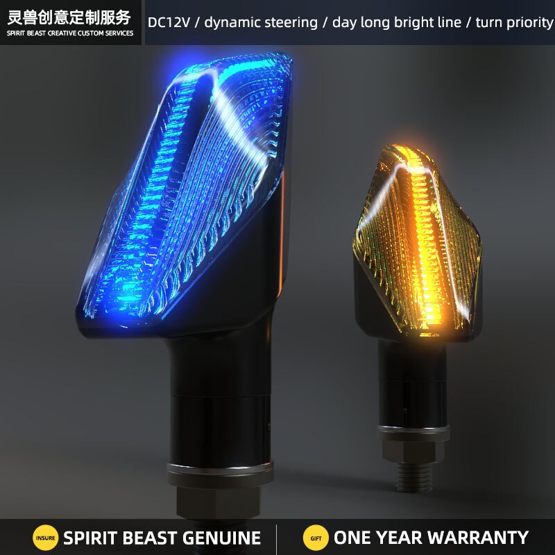 SPIRIT BEAST-luz de advertencia para motocicleta, luz LED brillante de 12V, para correr de día, Universal: Blue L26 B