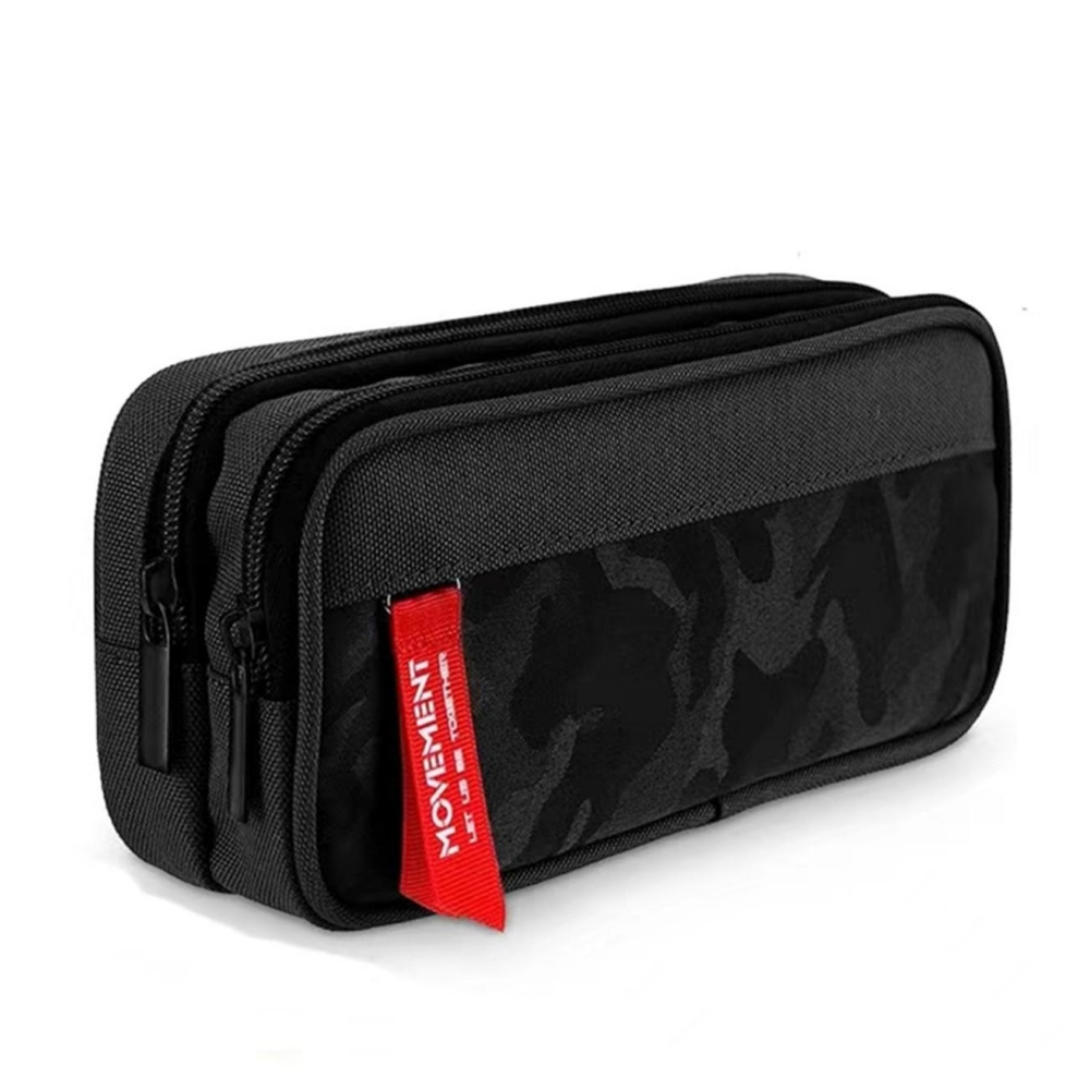 Dubbele rits camouflage canvas etui Jongens potlood tas School briefpapier tas Student pennenetui Schoolbenodigdheden opbergzakken: Paars