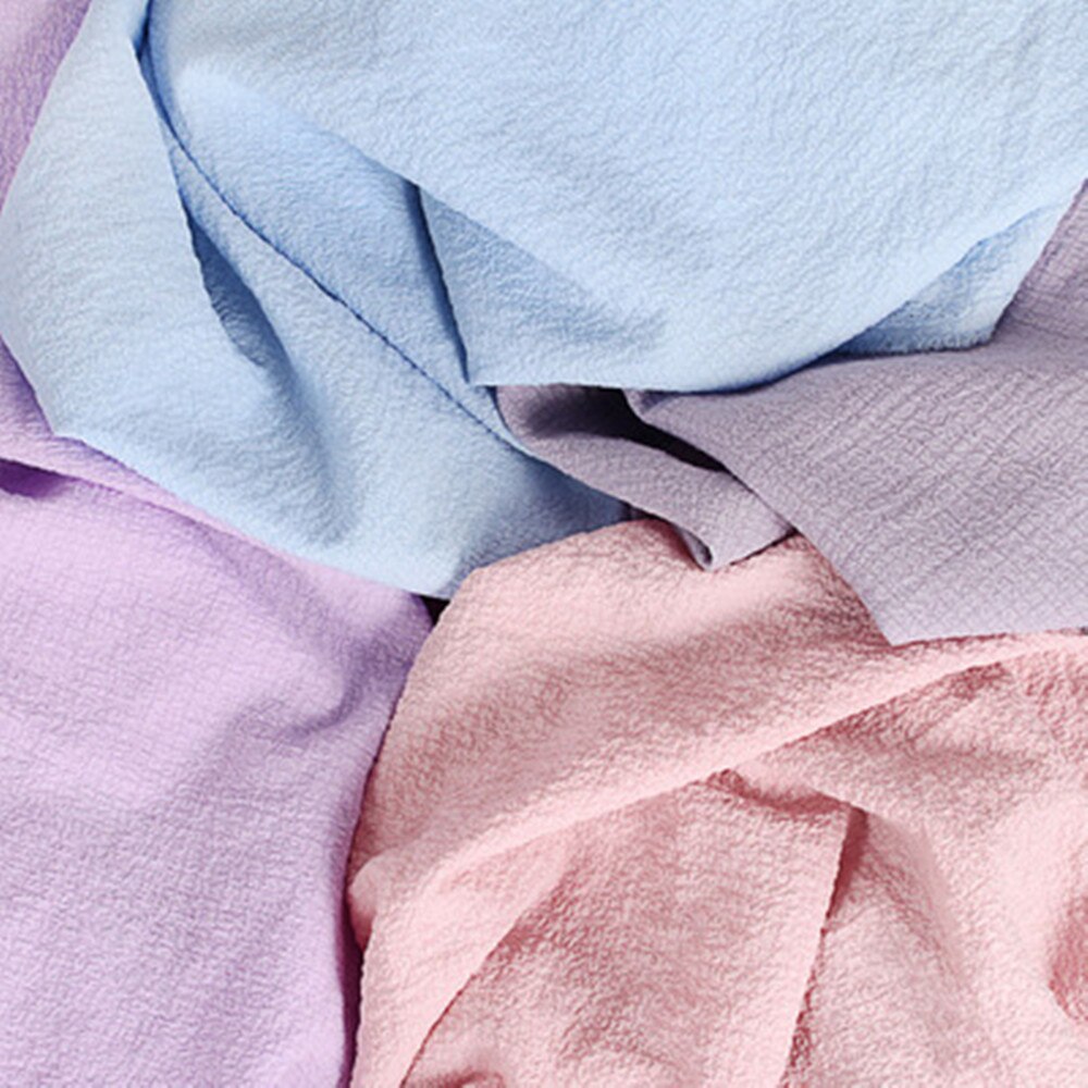 1 Meter Bubble Chiffon Fabric Seersucker Solid Plaid Printed Breathable Thin Cloth Patchwork Home Tissue DIY Summer Garment Dec