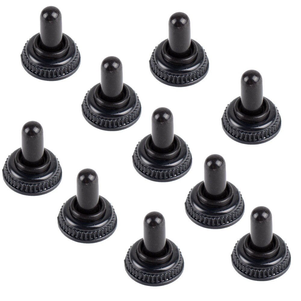10 stks/partij 6mm Black Toggle Switch w Rubber Cover