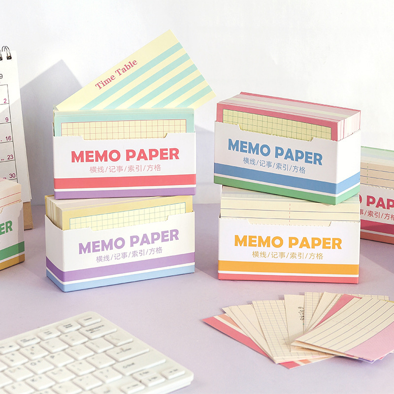 Notepad Met Doos Horizontale Grid Memo Geen-Sticky Dikker Bericht Notes Kawaii Ins Papeleria Briefpapier Kantoor Schoolbenodigdheden