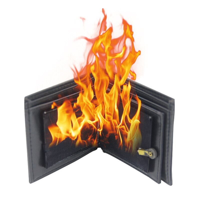 Magic Flaming Fire Wallet Magician Stage Street Inconceivable Show Prop XR