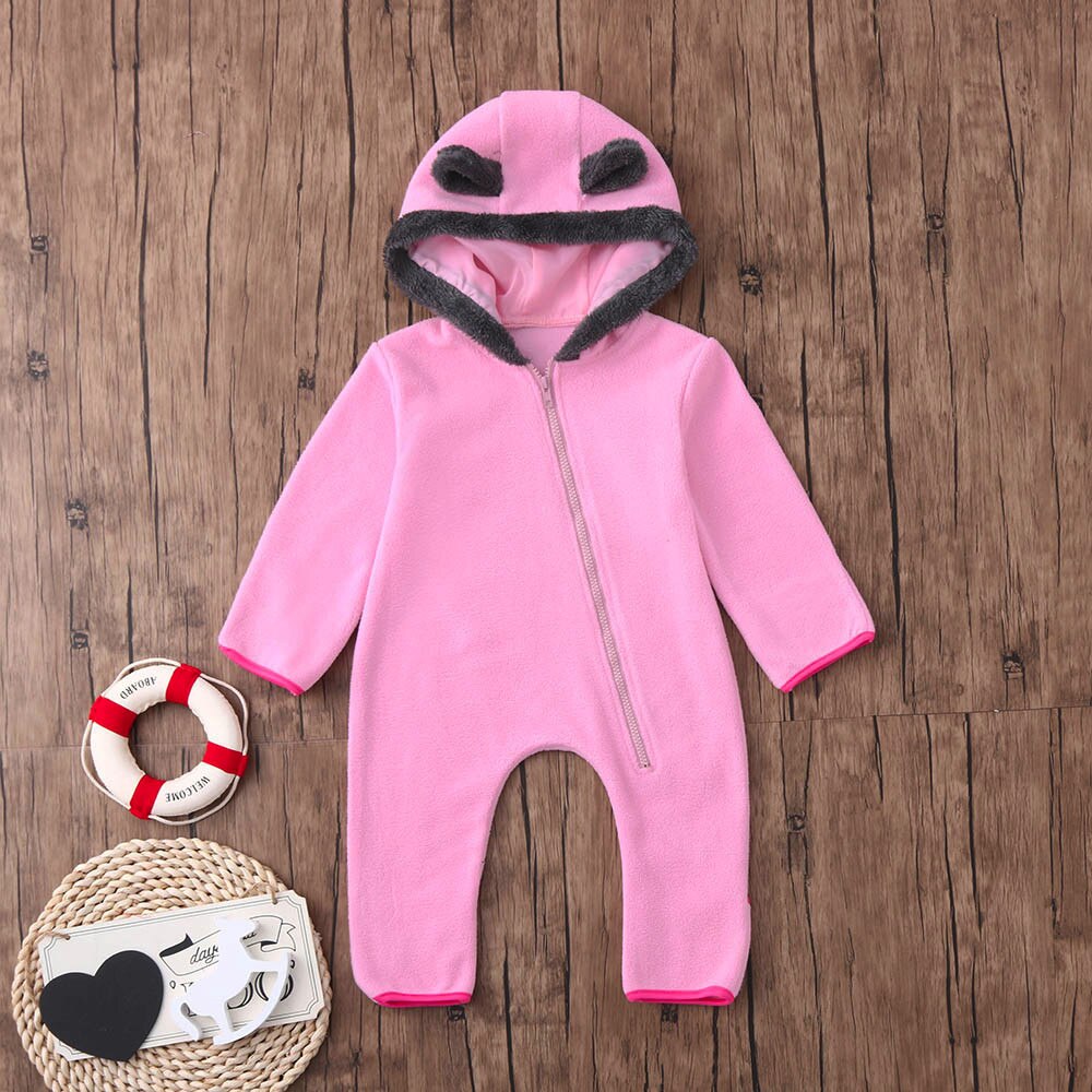 CHAMSGEND Bambini di modo Neonato Ragazze Infantili del bambino Del bambino Delle Ragazze Dei Ragazzi Del Fumetto Orecchie con Cappuccio Pagliaccetto Vestiti cerniera lampo Della Tuta Nov9