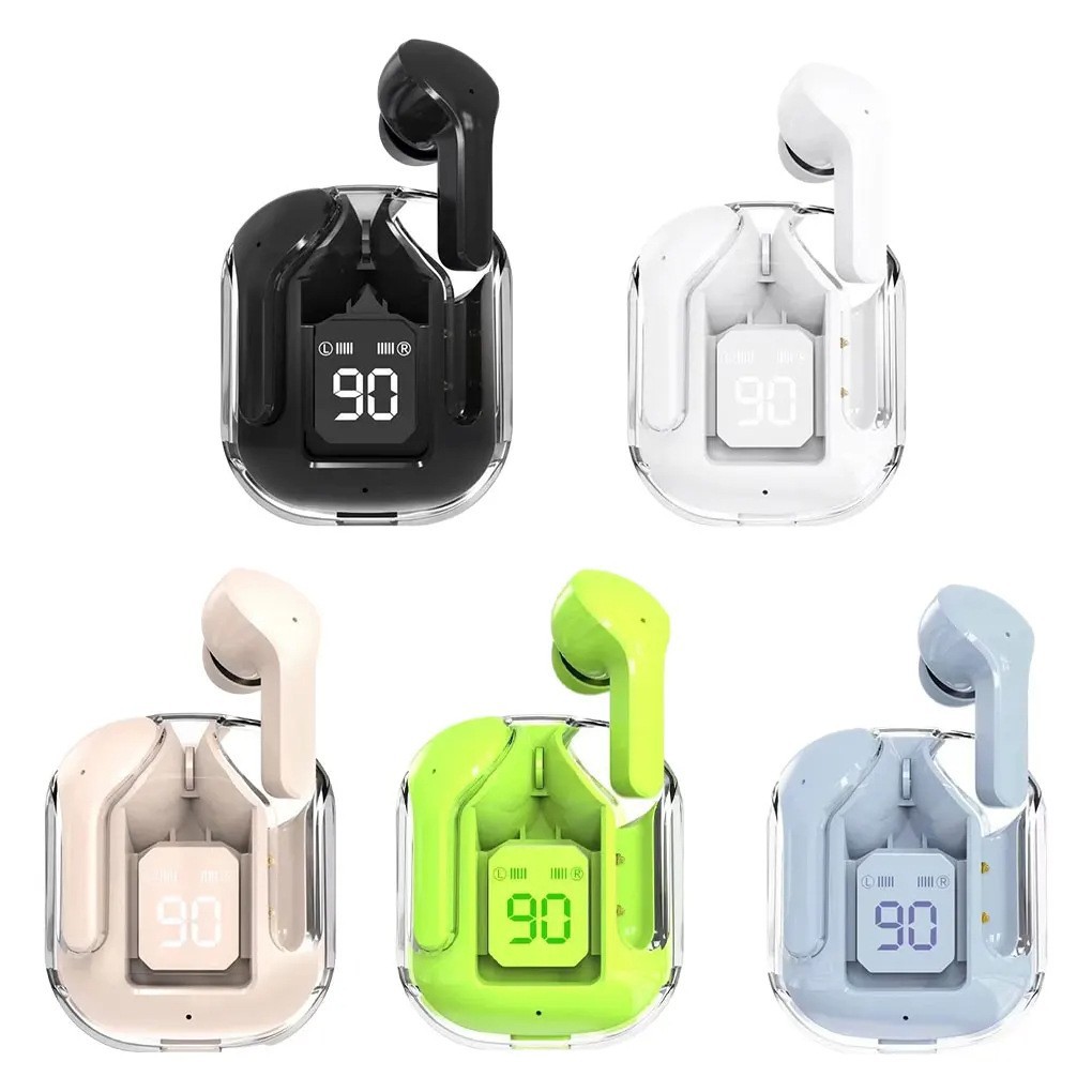Original Wireless Bluetooth Earphone Transparent HIFI Headphones LED Power Digital Display Stereo Sound Earphones for Xiaomi