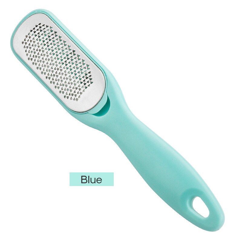 Noq Rvs Voet Bestand Metalen Dubbele Kanten Voet Scrub Voor Hakken Slijpen Pedicure Bestanden Voeten Cleaning Care Tools: Blauw