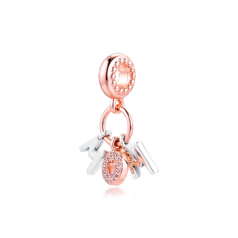 Acsesoris für frauen Mum Buchstaben Baumeln Charme Sterling Silber Schmuck Passt silber 925 armbänder Für Frau DIY Perlen