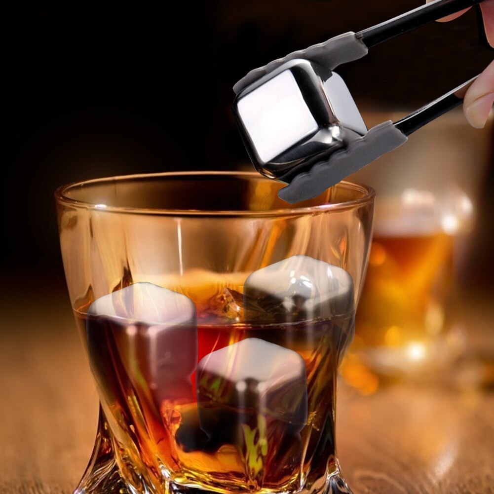 Bar enfriador de whisky Acero inoxidable cubitos de hielo whisky vino enfriador de cerveza enfriador reutilizable utensilios de cocina de hielo