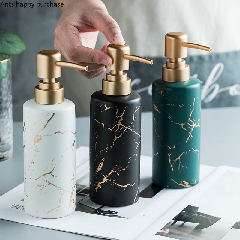 Marmorierung Keramik Lotion Flasche Schlecht Lieferungen Zubehör Händewaschen Flüssigkeit Abfüllung Seife Spender Tragbare Seife Spender