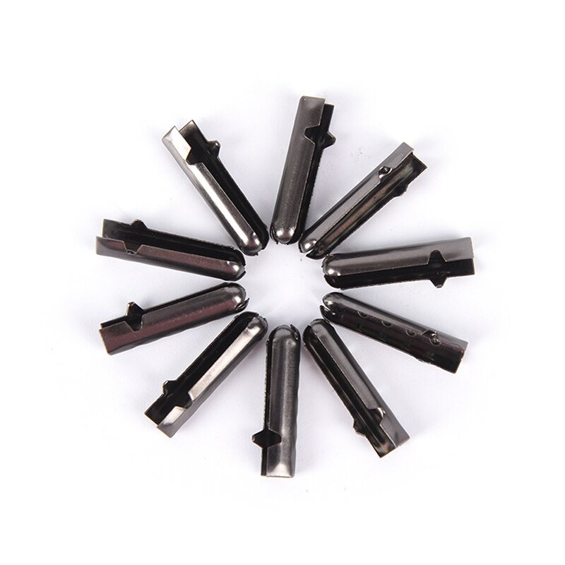 10 Uds herretes de Metal DIY cordones de zapatos reparación Cordón de zapato puntas de repuesto cabeza herramienta al aire libre: gun color