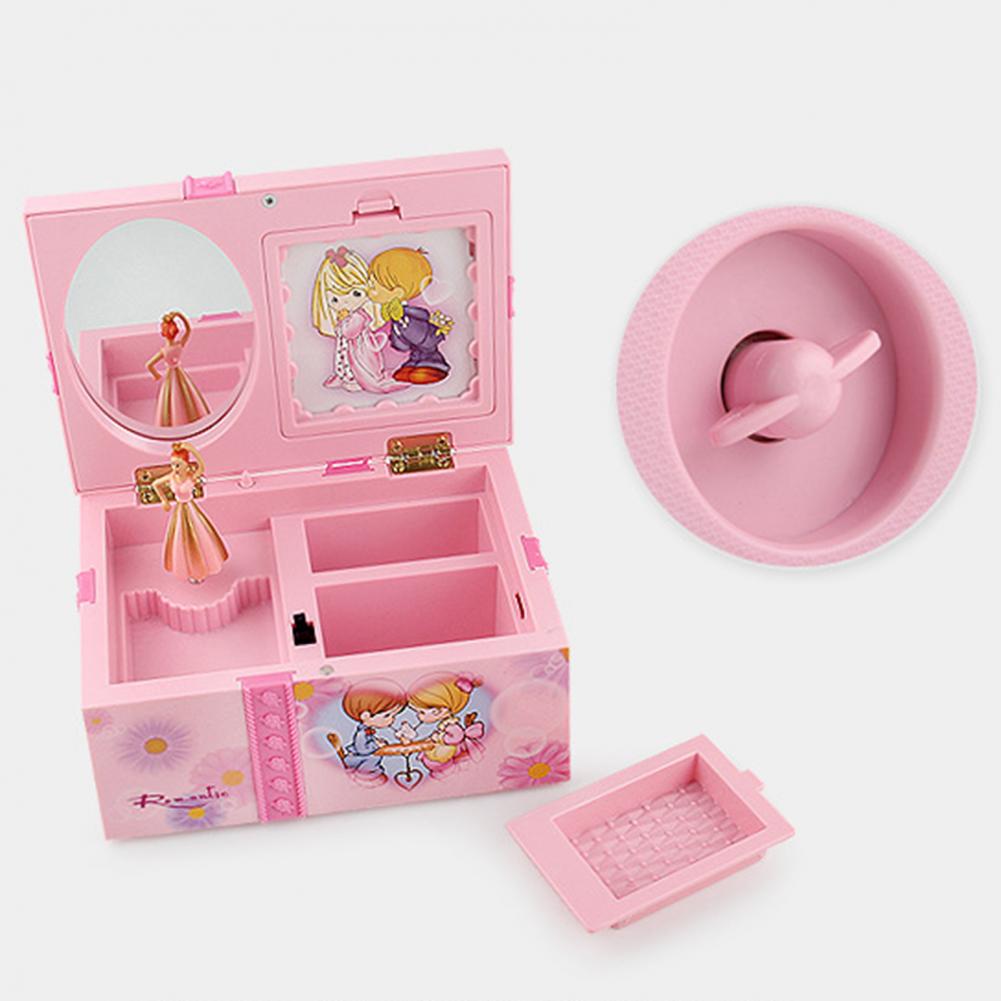 Tanzen Mädchen Musik Kasten Ornament Schmuck Lagerung Organizer mit machen-hoch Spiegel