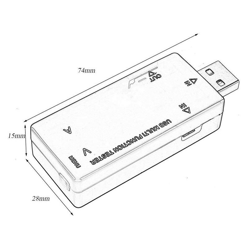Mini Multimeter USB And Test Mobile Phone Charging Test Table A16 Timing 4-30V 0A-3A