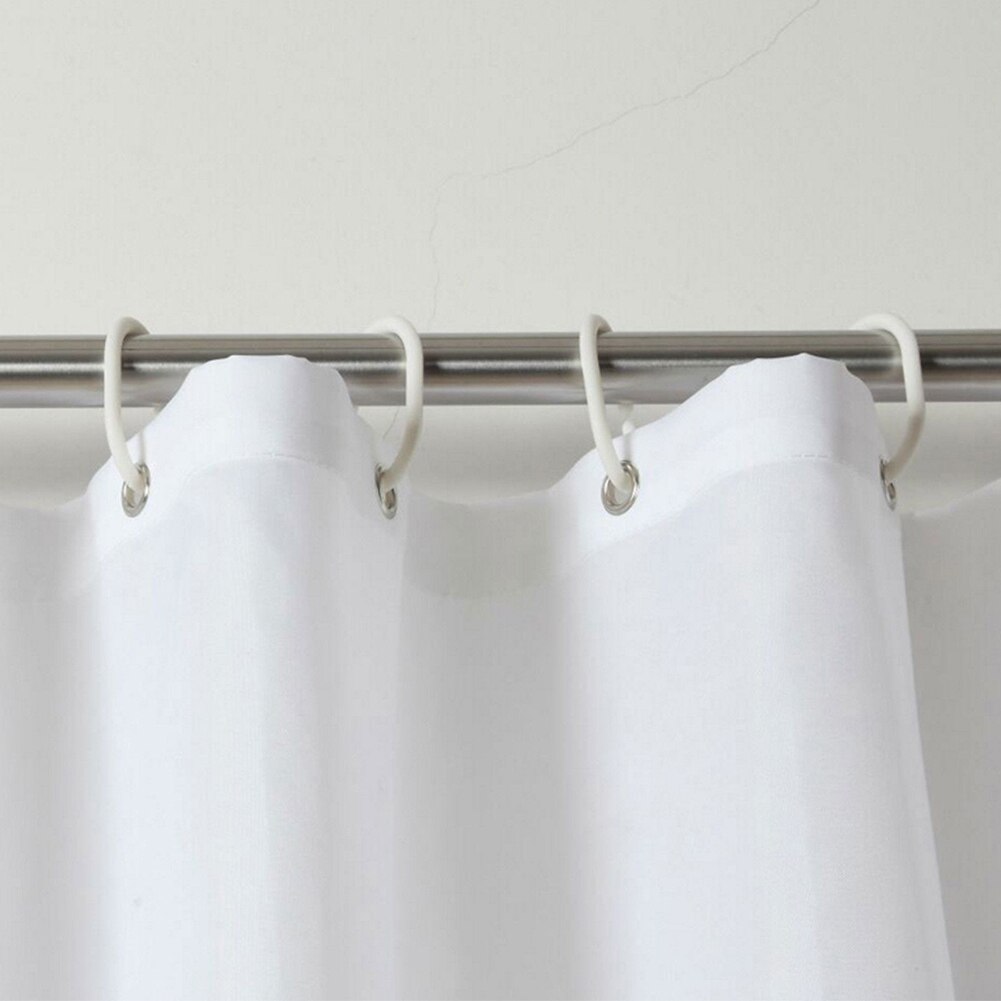 Wasbaar Douchegordijn Bad Gordijn Extra Lange Extra Wide Plain Wit Waterdicht Met 12 Haken