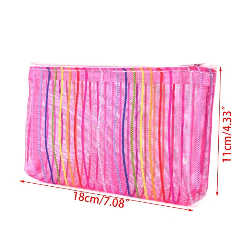 Couleur série fermeture éclair femmes en Nylon maille étui de maquillage sac cosmétique pochette ippertry organisateur sacs