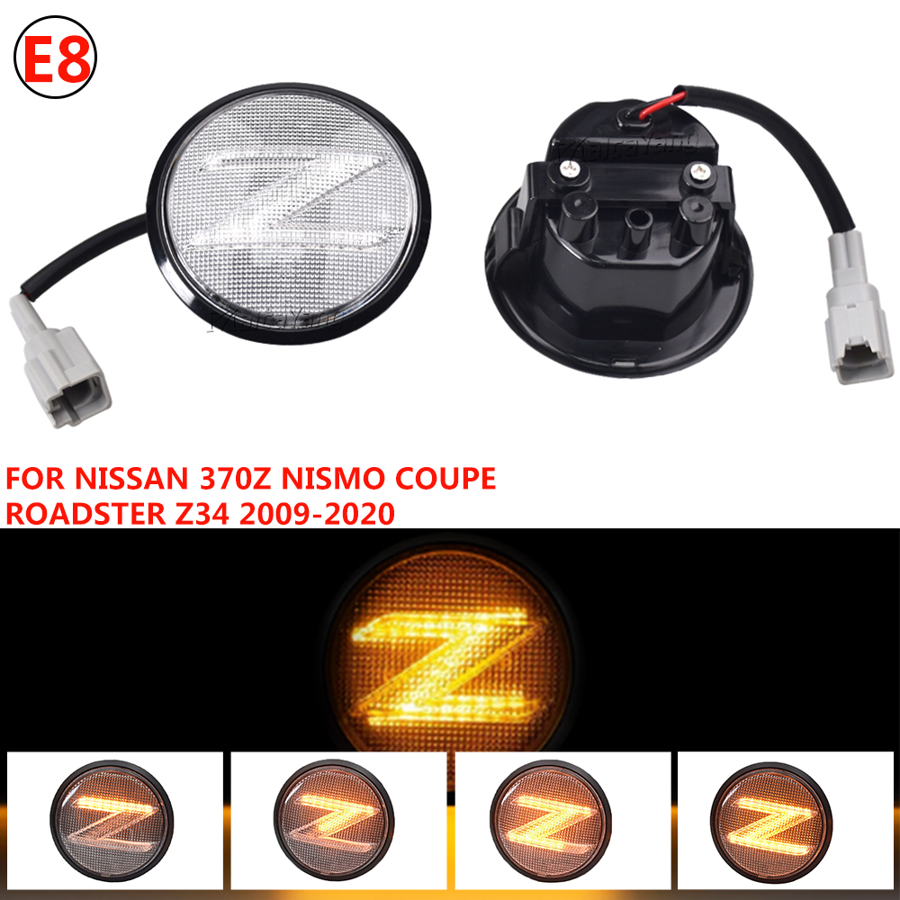 2X Led Dynamic Z Logo Side Marker Light Signal Sequential Blinker For Nissan Nismo 370Z 350Z Coupe Z34 Z33 2003-2020Accessories: DEEP BLUE