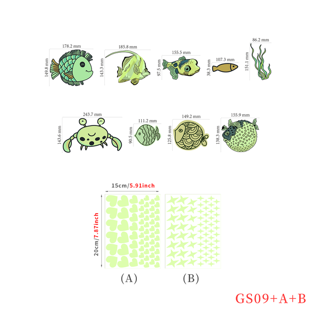 Cartoon Glow In The Dark Stickers Lichtgevende Eenhoorn 3d Muursticker Voor Kinderkamer Woonkamer Slaapkamer Decoratie Thuis Decals: GS-09