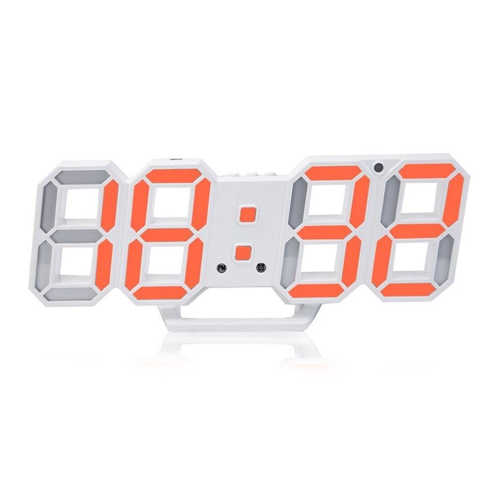 3D LED Digital Wall Clock 24/12 Hour Display Timer Alarm Colorful LED Living Room Bedroom Wall Clock Electronic Snooze Calendar