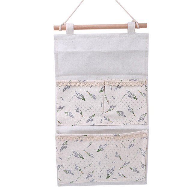 Cotton Linen Wall Hanging Storage Bags Organizer Toys Container Decor Pocket Pouch Hanging Bags Socks Briefs Organizer: Two small pockets
