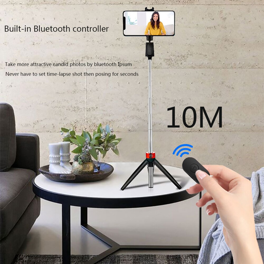 Bâton de Selfie Bluetooth sans fil 3 en 1 avec trépied support pliable monopode vidéo portable Youtobe Tiktok pour téléphone