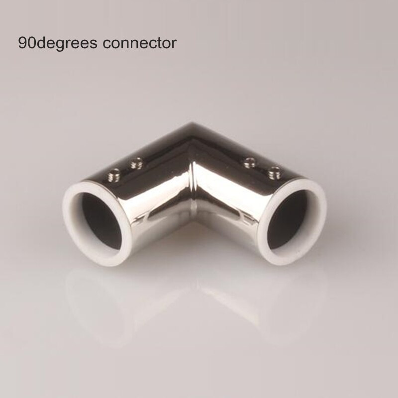 Stainless Steel Glass Fixed Clip Shower Room Pull Rod Fittings Bathroom Flange Seat Pull Rod Hanger Glass Clamp Link Glossy: 90degrees connector