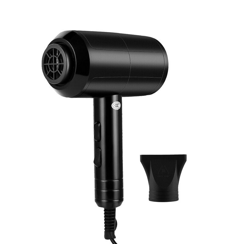 Hair Dryer Large Power Compact Stylish Blow Dryer Quick Drying Travel Hair Blow Dryers With Low Noise Wind Gear&Temp Adjustable: Black