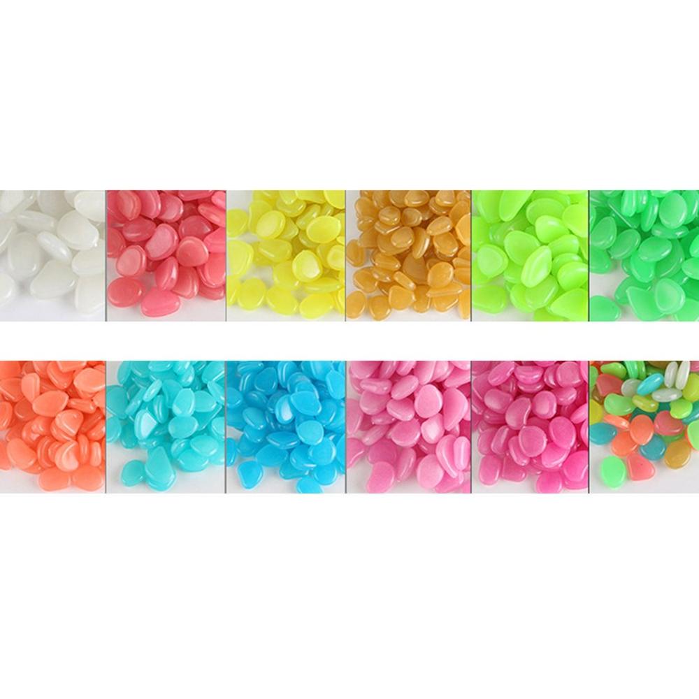 50 Uds. Color Artificial piedra luminosa piedra fluorescente piedra brillante completo Inglés bolsa embalaje paisajismo del tanque de peces