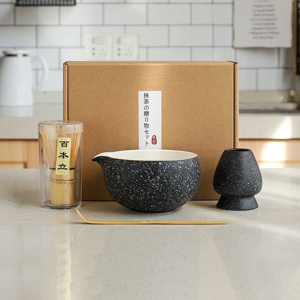 Tea Sticks Japanese Matcha Tea Set Match Bowl Tea-Making Tools Matcha Brush Bamboo Ceramic Matcha Spoon Matcha Whisk Set