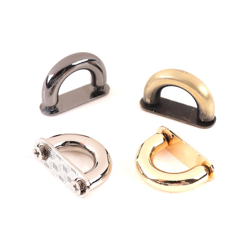 2 Stuks Metalen D-Ring Tas Connector Anker Gespen Boogbrug Met Schroeven Hanger Haken Tassen Riemen Riem leer Ambachten