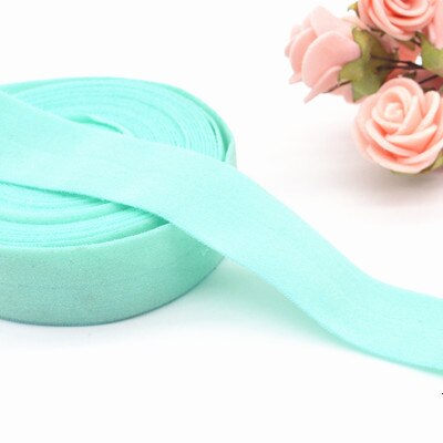 20mm Fold Over Rubber Band Multirole Fabric Spandex 2cm Elastic Bands Tape Garment For Pants Sewing Accessories 5yards: mint green 5yards