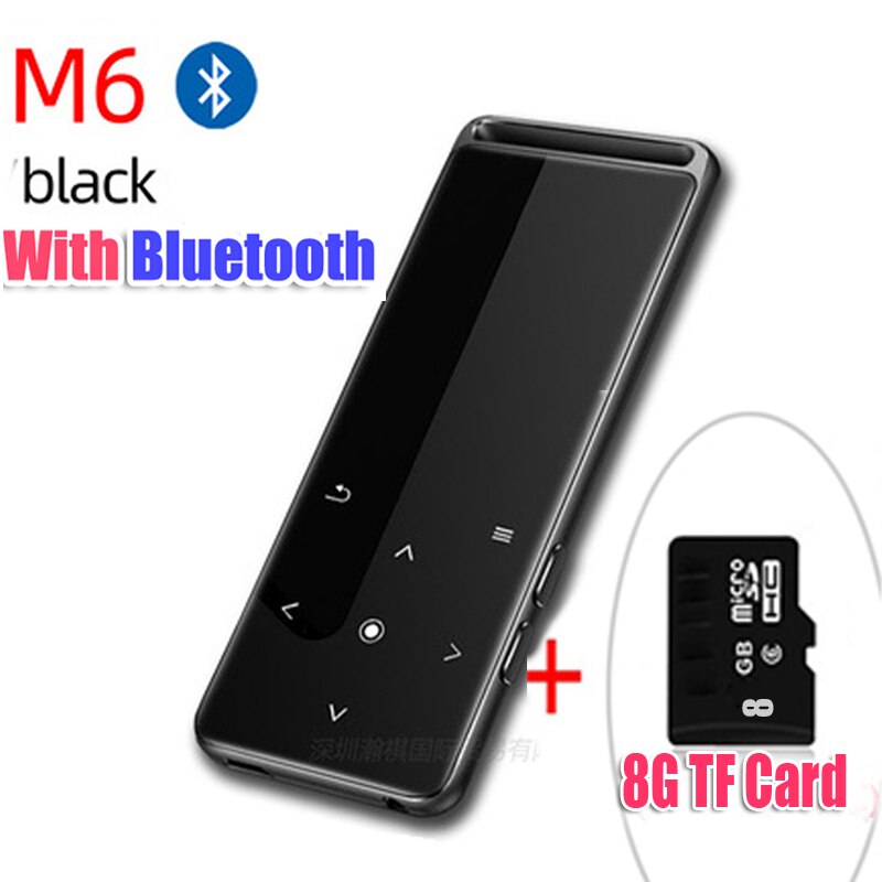 BENJIE M6 Bluetooth 5.0 lecteur MP3 sans perte 16GB HiFi Portable baladeur Audio avec Radio FM EBook enregistreur vocal musique Playe: Bluetooth8gTFCard