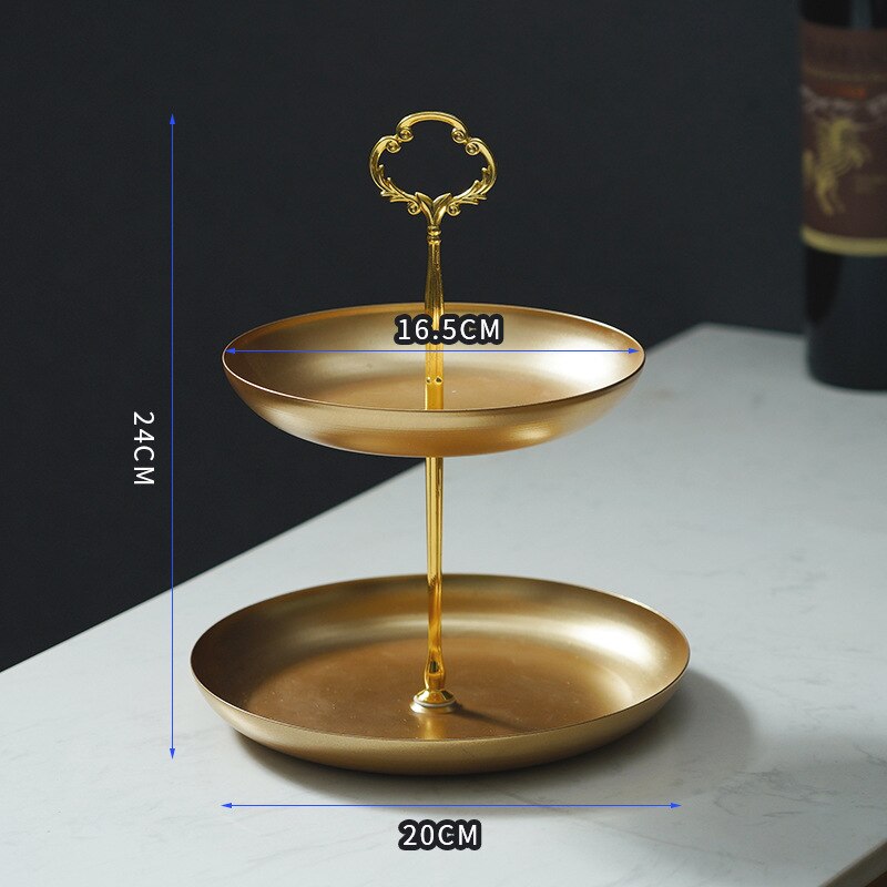 Plateau de rangement de fruits à Double couche, présentoir à gâteaux, à desserts de fête en famille, décoration de mariage, accessoires de cuisine: F