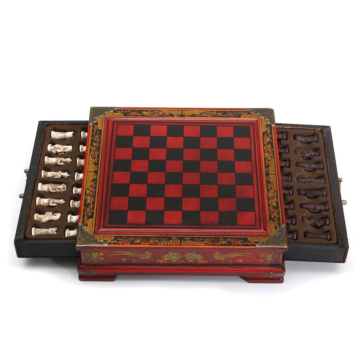 32 stk/sæt træbord skak kinesisk skak spil harpiks skakmand jul fødselsdag premium underholdning brætspil