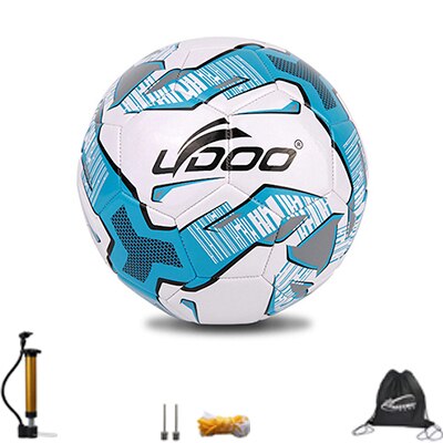 YUYU Official Size 5 Football Ball PU Slip-resistant Match Training Soccer Ball Football Soccer Equipment: white blue 2