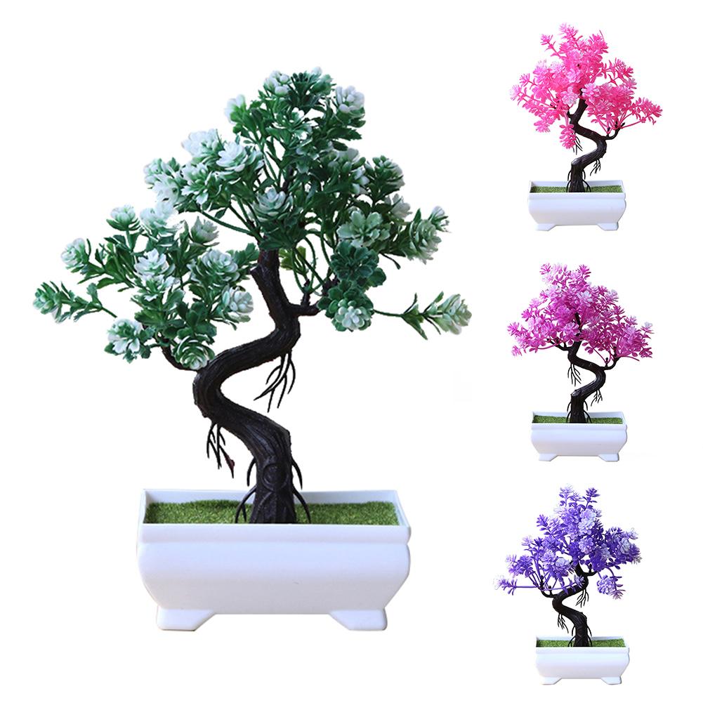 Artificial Potted Tree Decorative Bonsai Simulation Plant Home Office ...