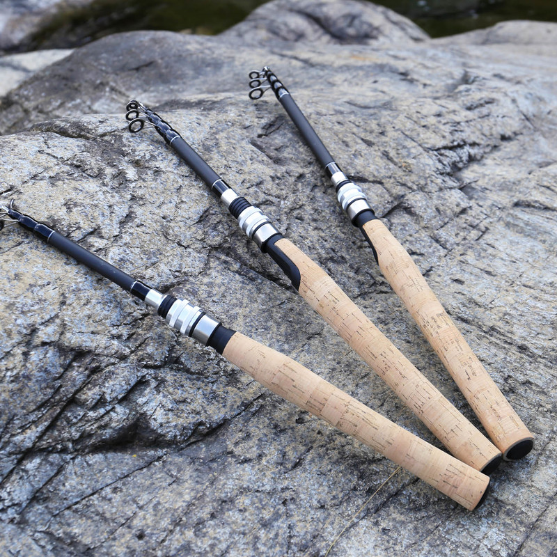 Sougayilang 1.8 M-2.4 M canne à pêche poids ultra-léger poignée en liège canne à pêche canne en carbone filature canne de voyage carpe matériel de pêche