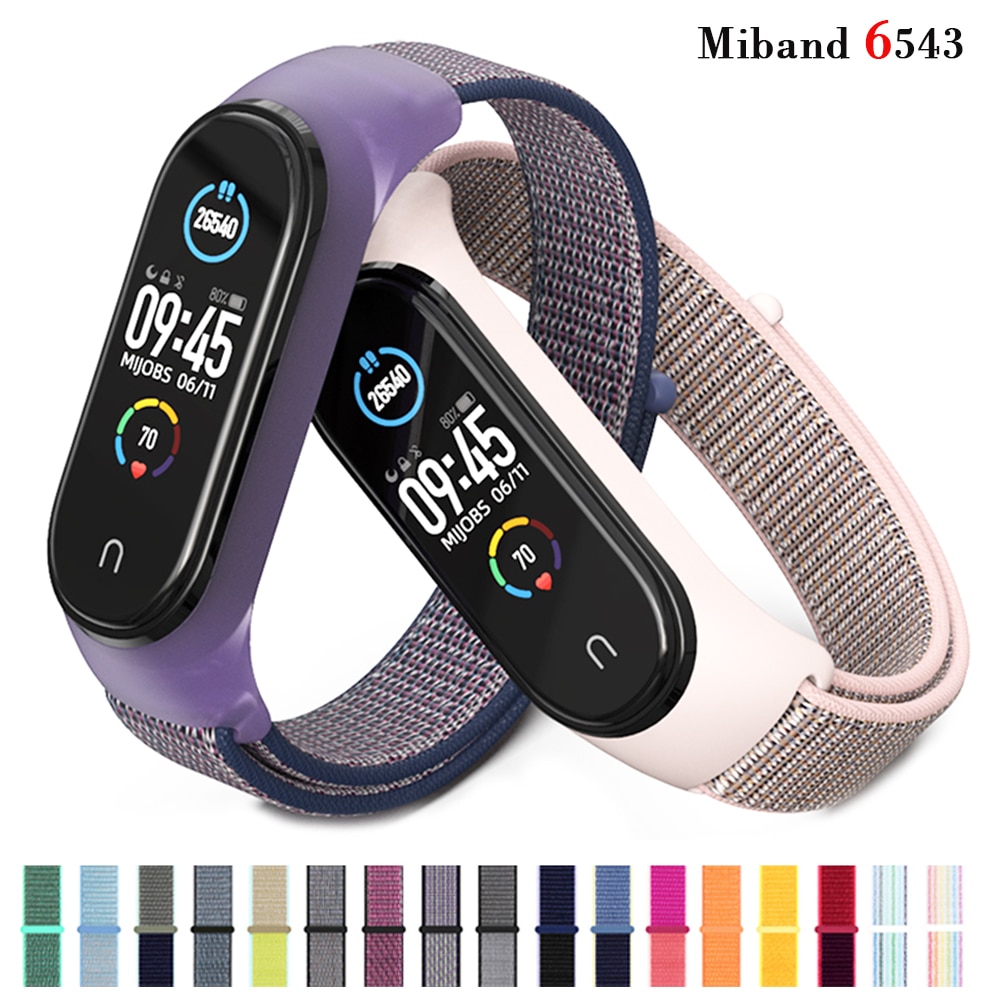 Bracelet de rechange pour xiaomi mi band 6, boucle en Nylon, accessoires pour montre connectée Mi band 5 4 3 7