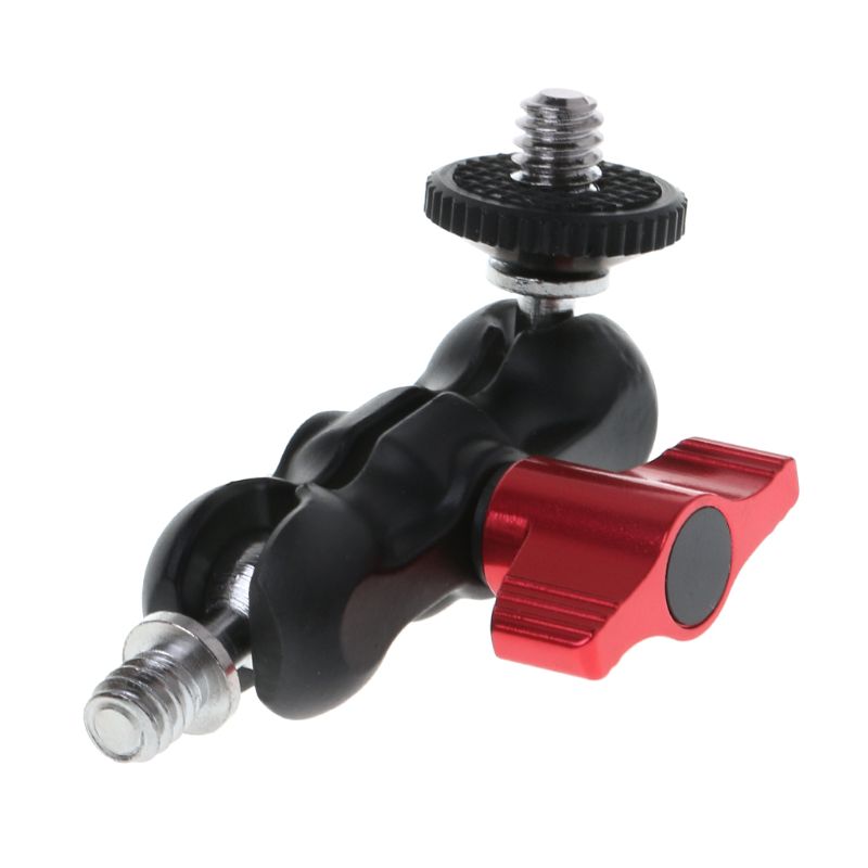 Dubbele Bal Hoofd Schoen Mount Adapter Magic Arm 1/4 \ "Schroef Draagbare Gps Telefoon Lcd Monitor Dv Video Licht dslr Camera R9JA