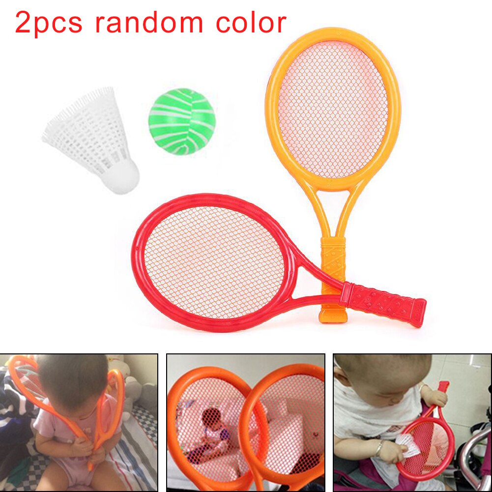 Badminton Funny Durable Plastic Parent-child Game Kids Garden Portable Sports Toy Anti Slip Tennis Racket Set Photo Prop